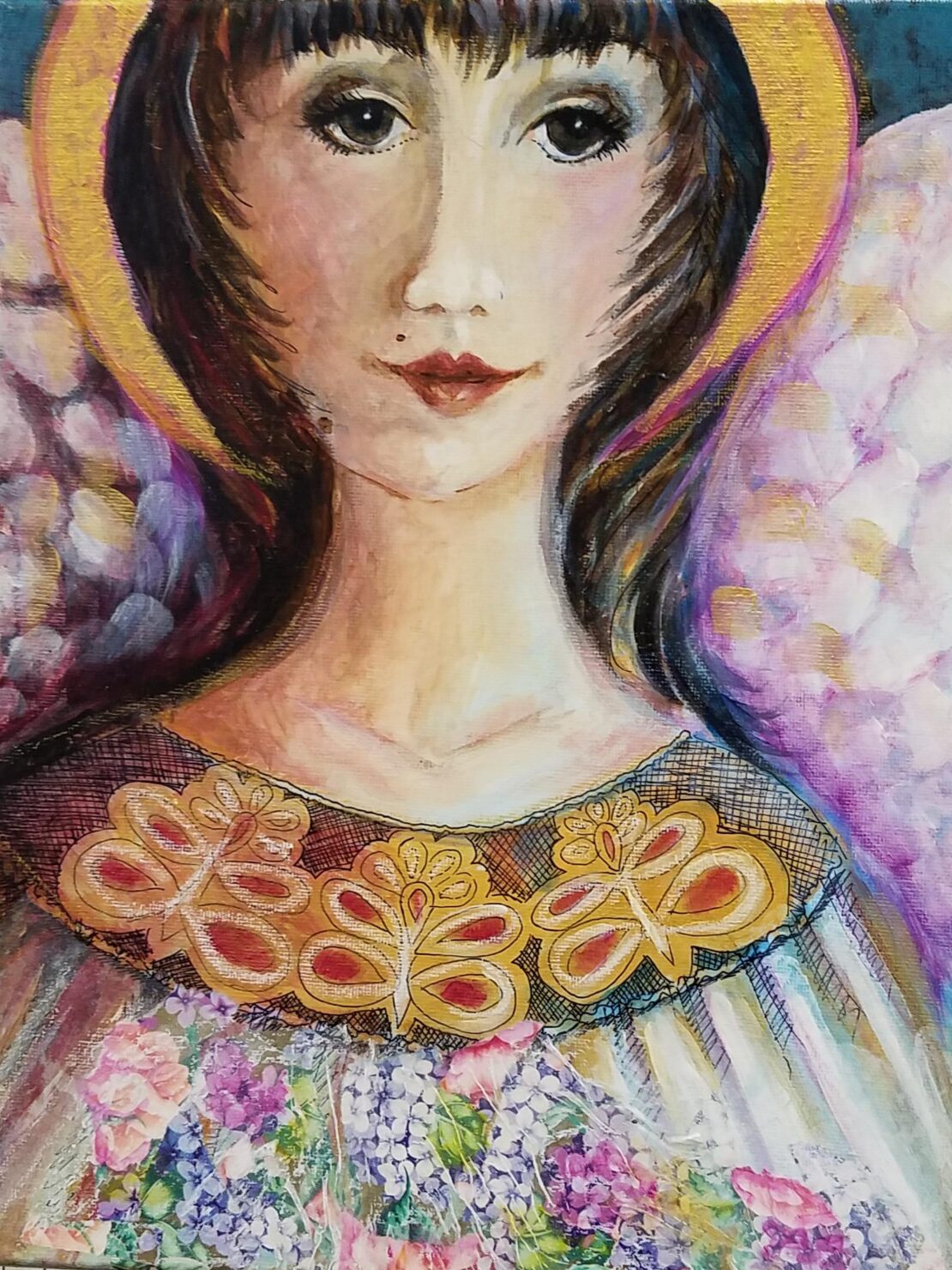 Heavenly Being - Juanita G Garza - 11'' x 14'' - Mixed Media on Canvas