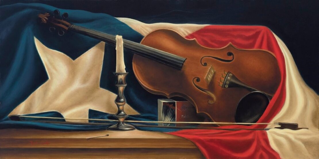 Texas Fiddler - Rene Cantu - 24'' x 12'' - Oil on Canvas