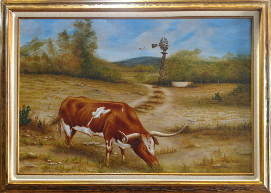 Longhorn - Rene Cantu - 36'' x 24'' - Oil on Canvas