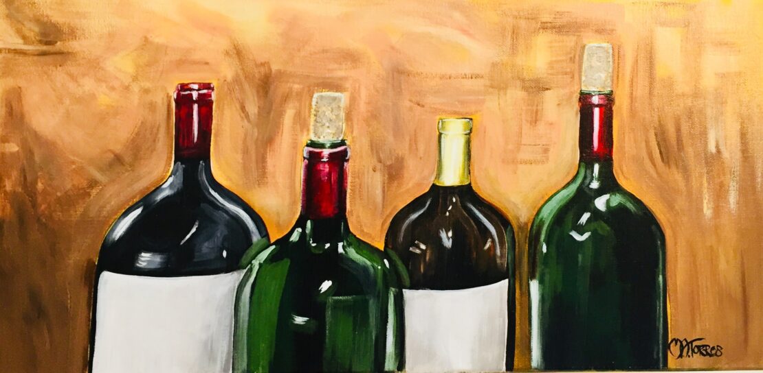 No Such Thing As Too Much Wine - Melissa Torres - 12" x 24" - Acrylic on Canvas