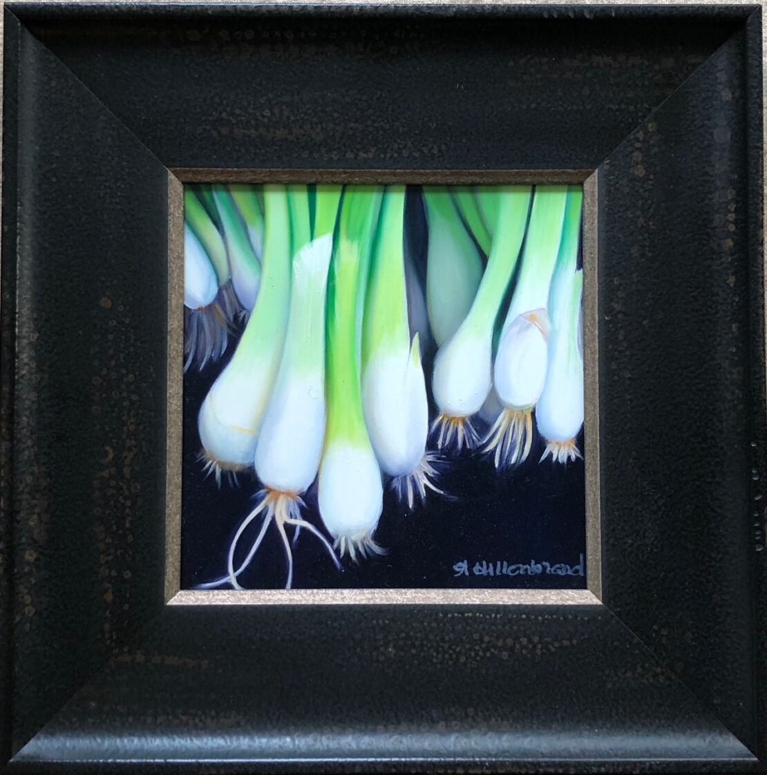 Bunch of Scallions II - Amy Hillenbrand - 10'' x 10'' - Oil on Canvas