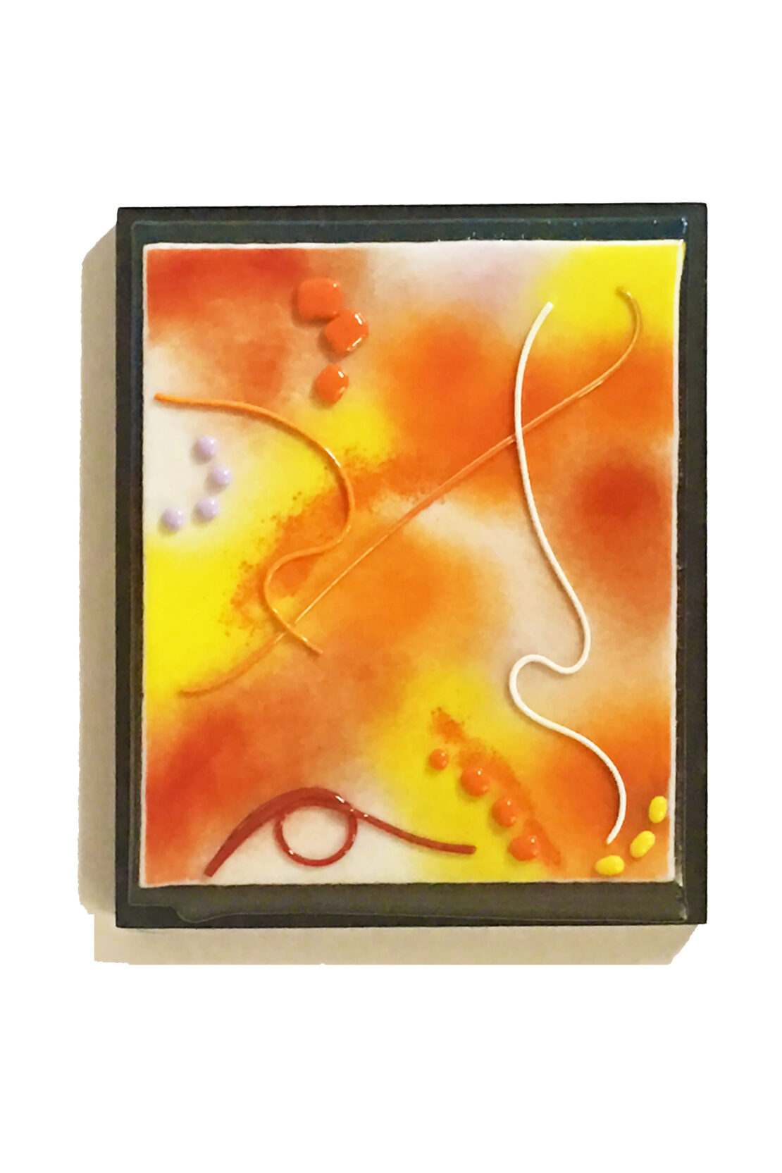 Orange Sherbert - Drita Harris - 9'' x 11'' - Fused Glass on Wood