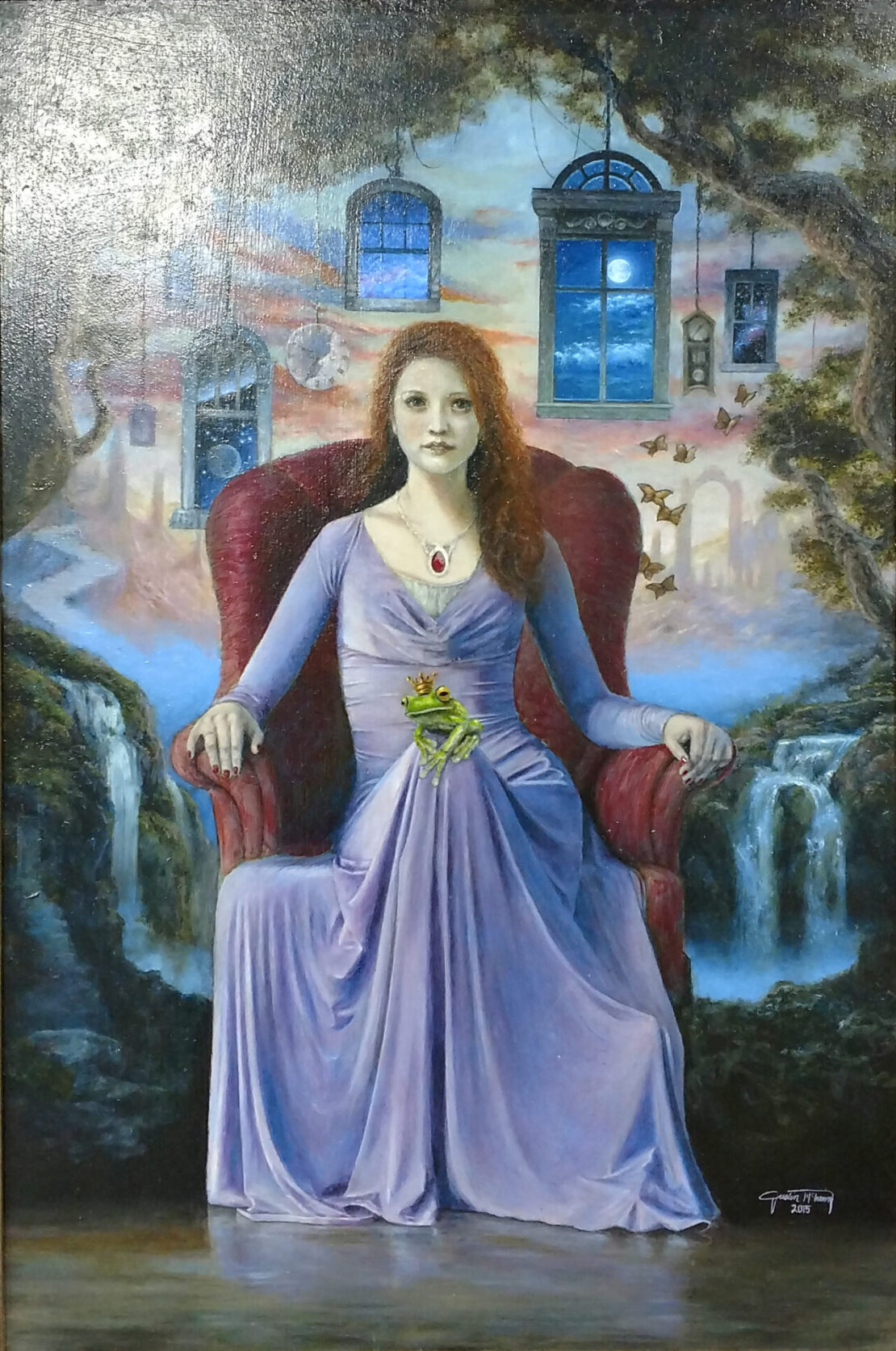 Alice And The Windows Of Time - Justin McHenry - 30" x 20" - Oil on Canvas