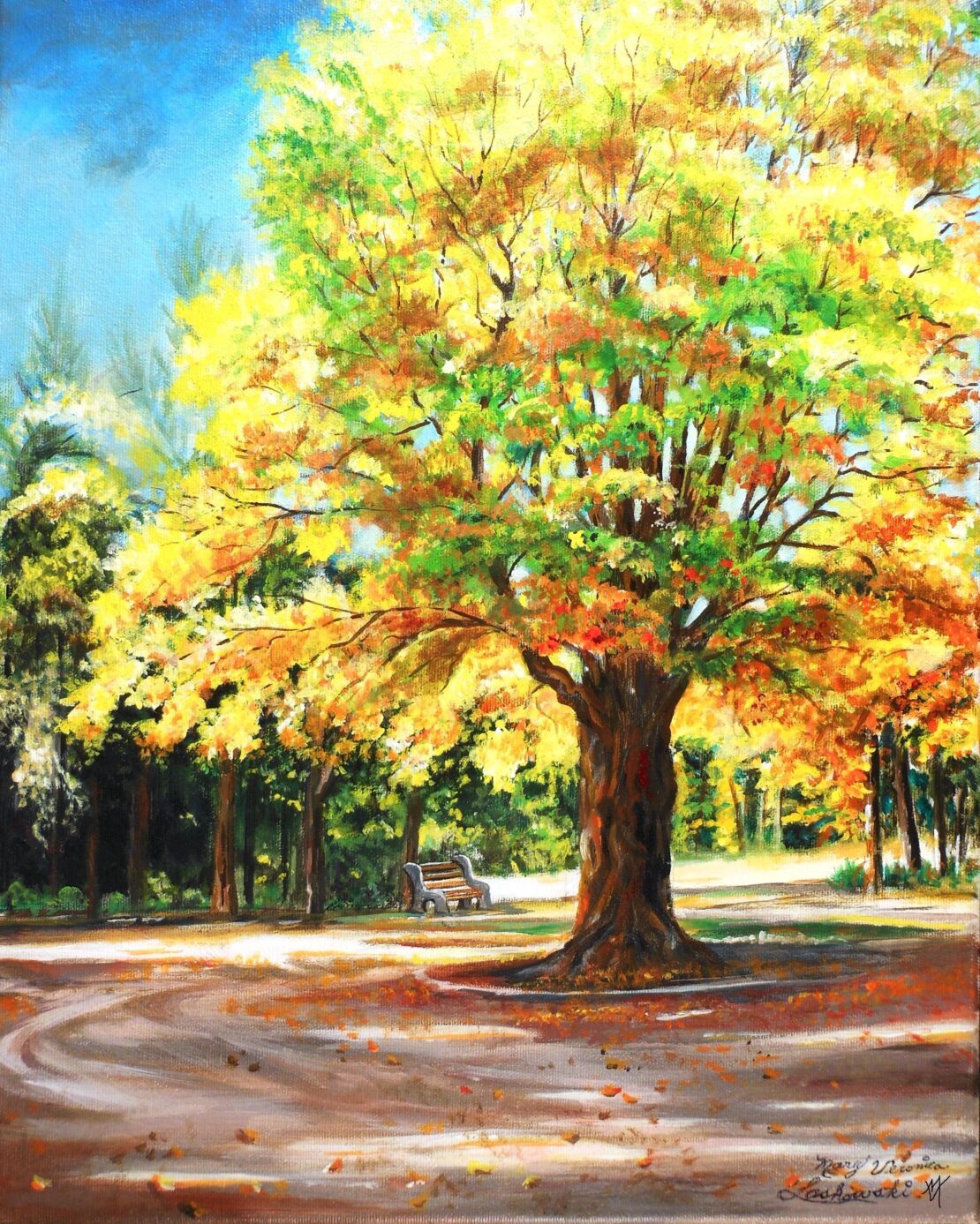 The Yellow Tree - Mary Veronica Kampen Laskowski - 25'' x 21'' - Acrylic on Canvas