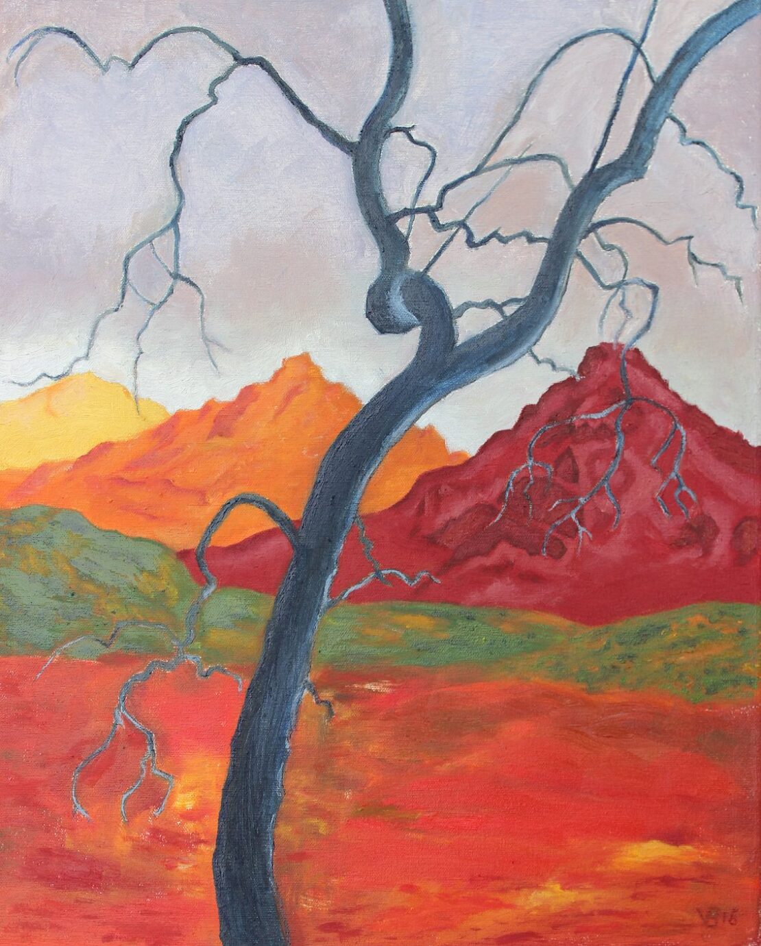 Blue Retama (Our Palo Verde) - Vera (von Benckendorff-) Smith - 20'' x 16'' - OIl on Canvas