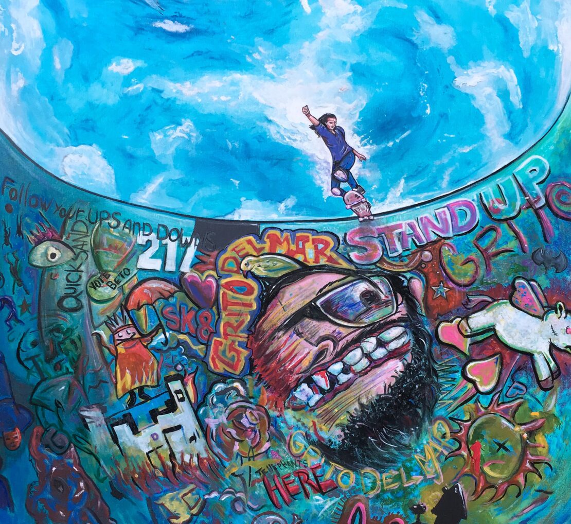 Pool Skate - grito del mar - 36'' x 36'' - Acrylic on Canvas