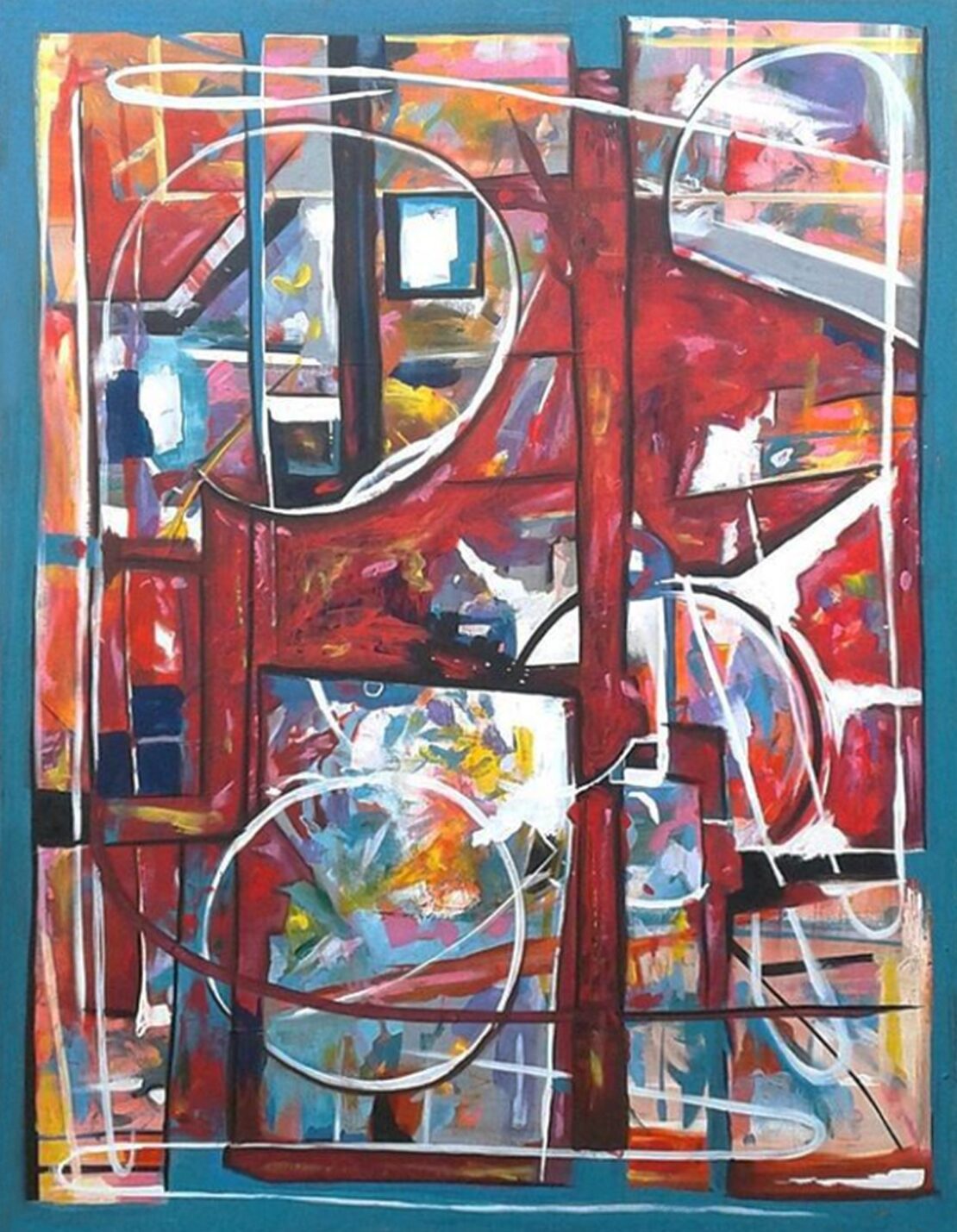 Red Door - grito del mar - 30'' x 40'' - Acrylic on Canvas