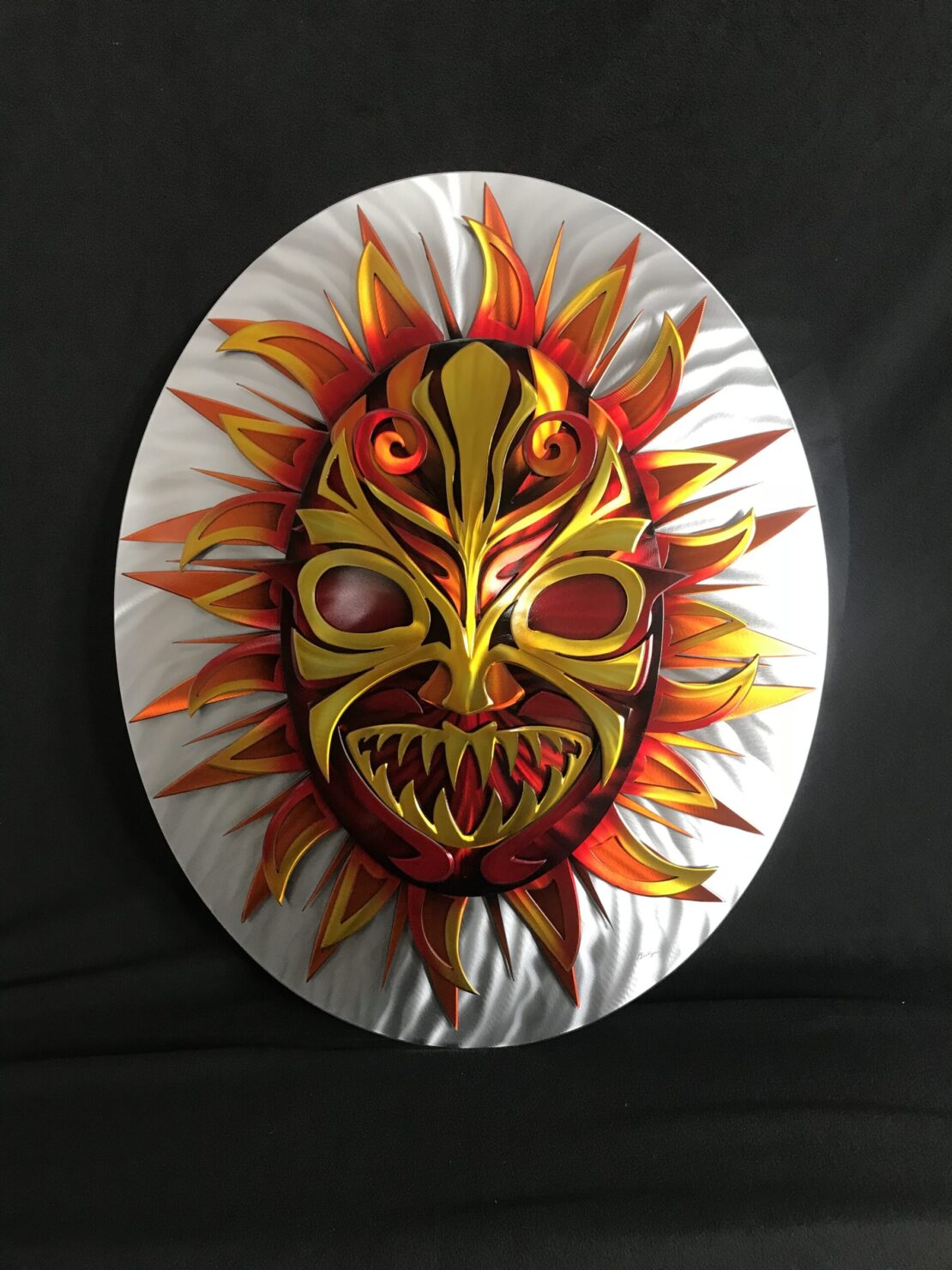 Tiki Sun - Aaron Bialaszewski - 23" x 28" - Dyed Metal