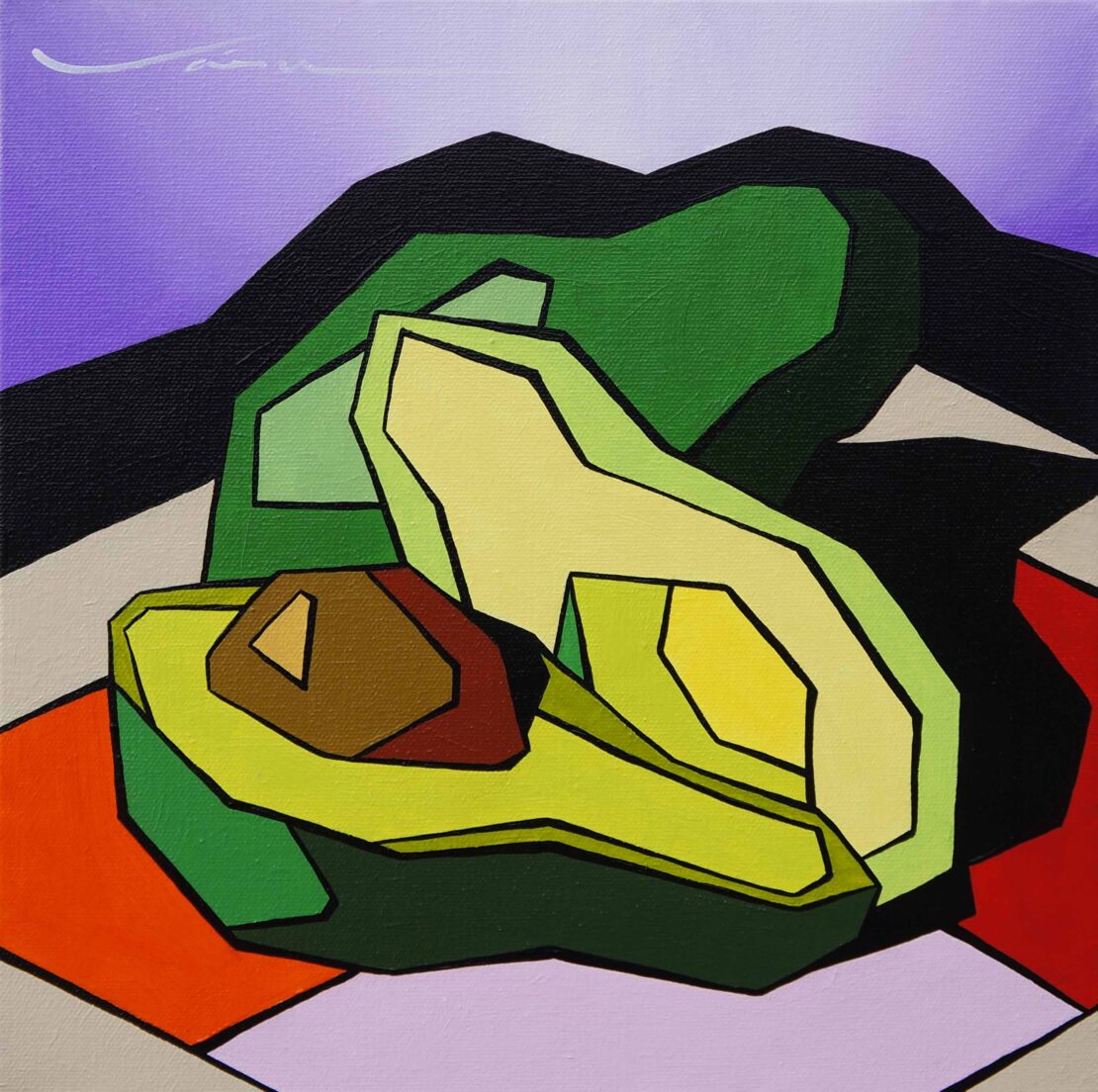 Dos Aguacates – VARU Art Studios – 12″ x 12″ – Acrylic on Canvas