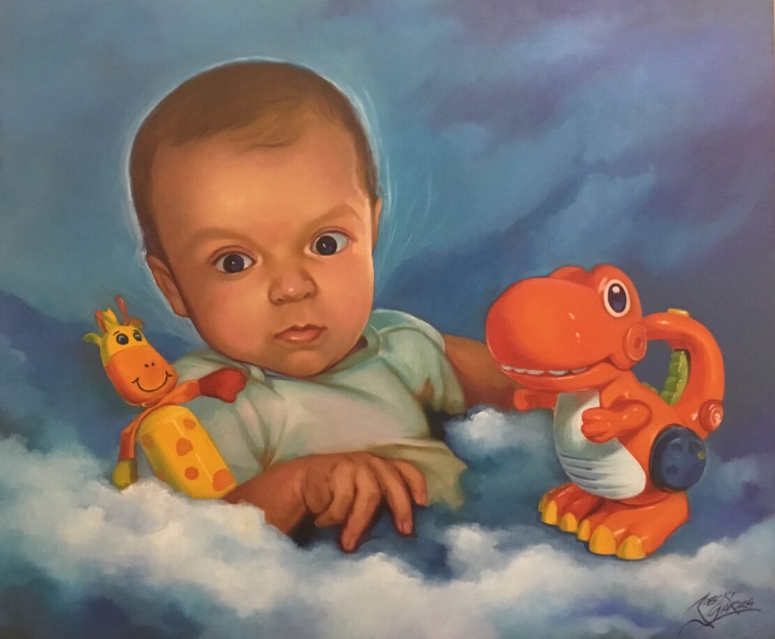 Baby Portrait - Robert Garza - 40" x 30" - Acrylic on Canvas