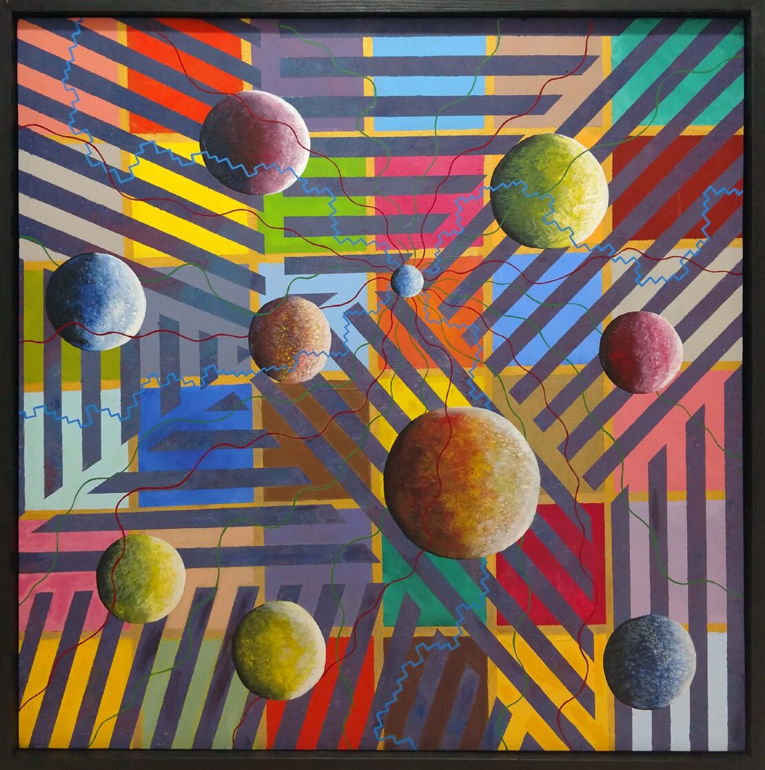 Orbital Quilt - David Anthony Garcia - 37'' x 37'' - Acrylic on Canvas