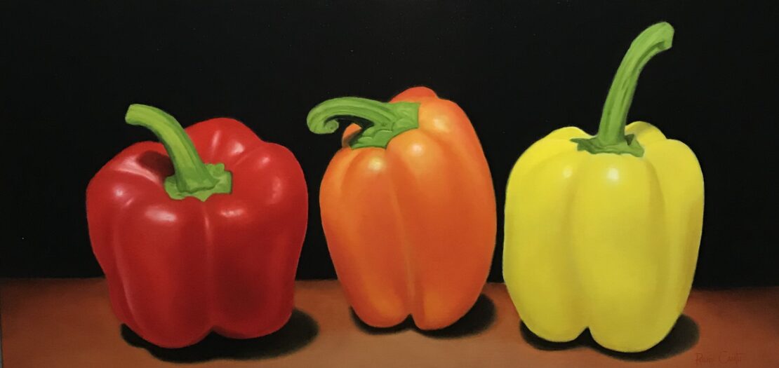 The Peppers - Rene Cantu - 12'' x 24'' - Oil on Canvas