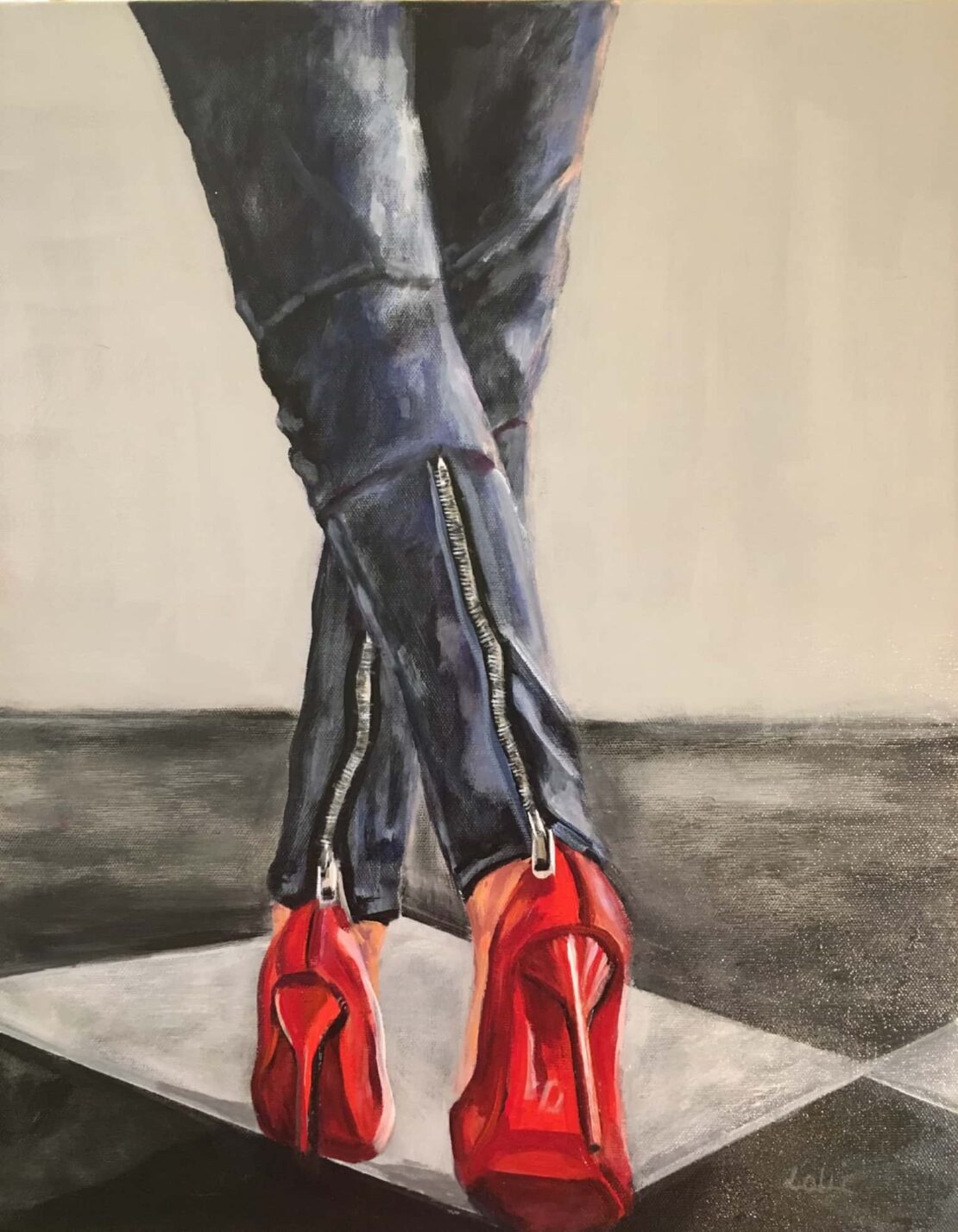 Stepping Out - Lolli Hollsten - 18'' x 24'' - Acrylic on Canvas