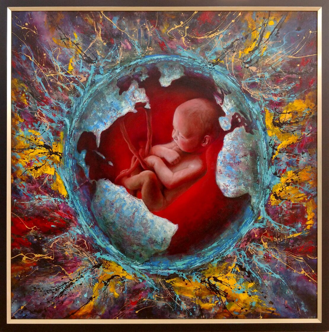 Child Born Into This World - Justin McHenry - 51" x 51" - Oil & Acrylic on Canvas