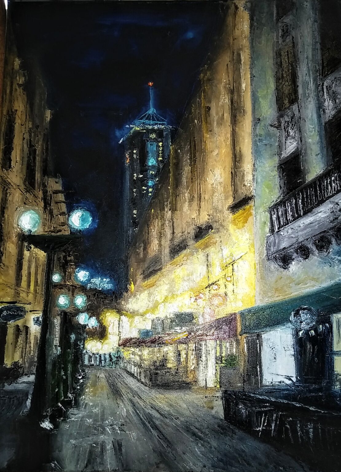 San Antonio Downtown - Joao Quiroz - 18" x 23" - Oil on Canvas