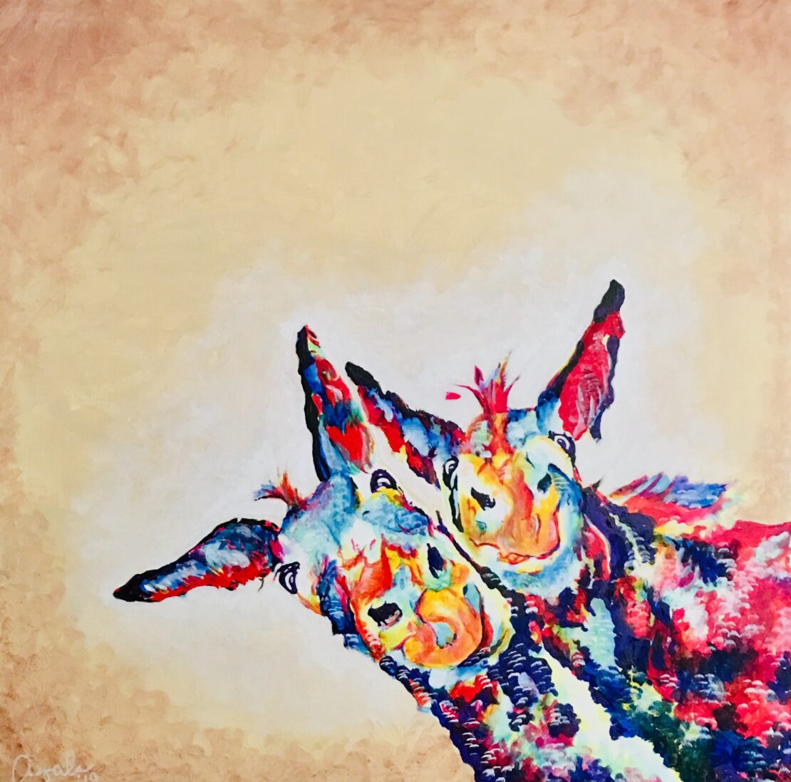 Donkey Duo - Jose Antonio Ayala -  24” x 24” - Acrylic on Canvas