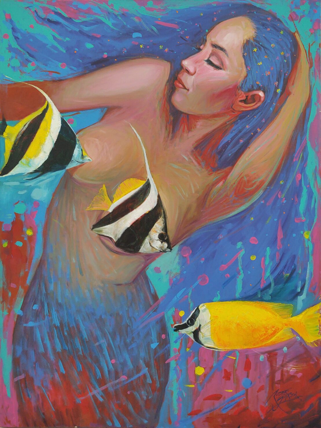 Mermaid Series II - Robert Garza - 36” x 48” - Acrylic on Canvas