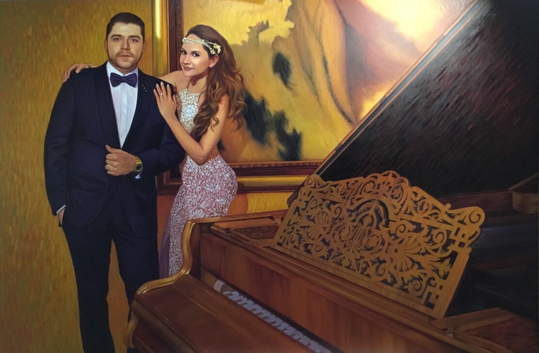 Couple Portrait - Robert Garza - 100" x 68" - Oil on Canvas