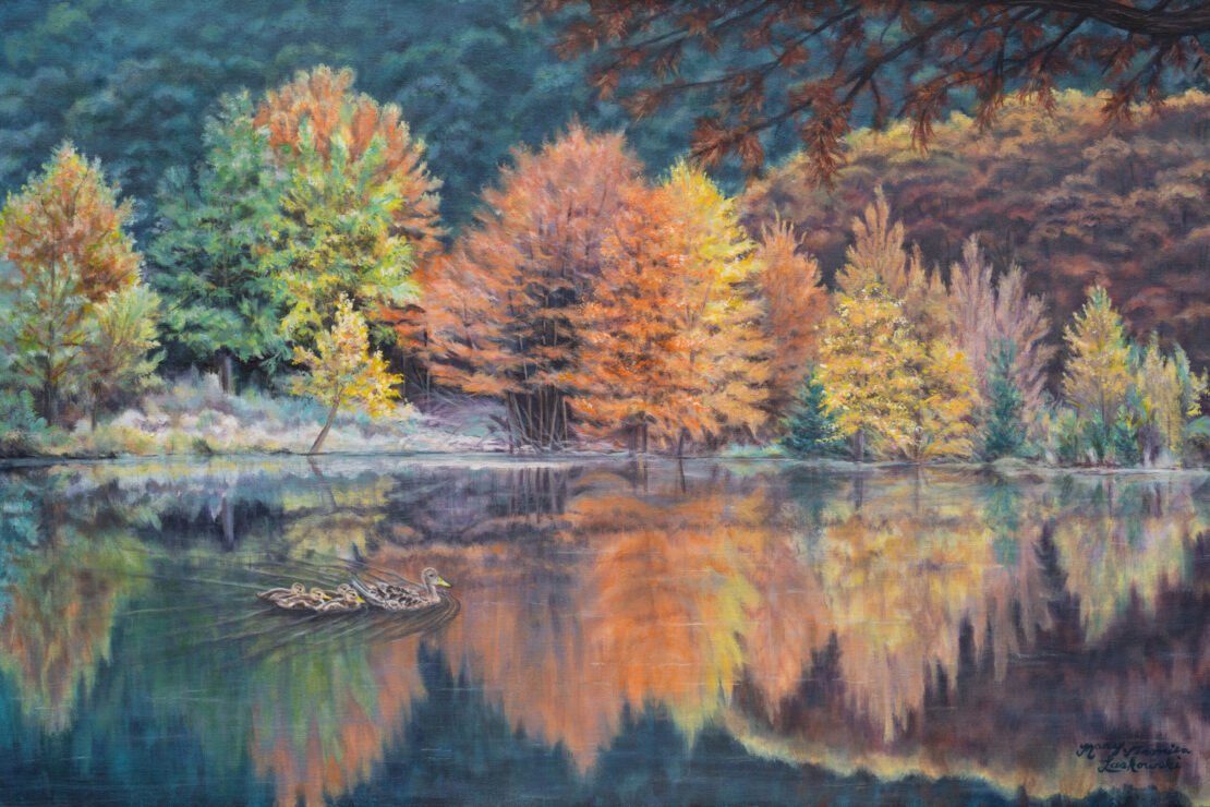 Cypress Reflection - Mary Veronica Kampen-Laskowski - 44" x 32" - Acrylic on Canvas