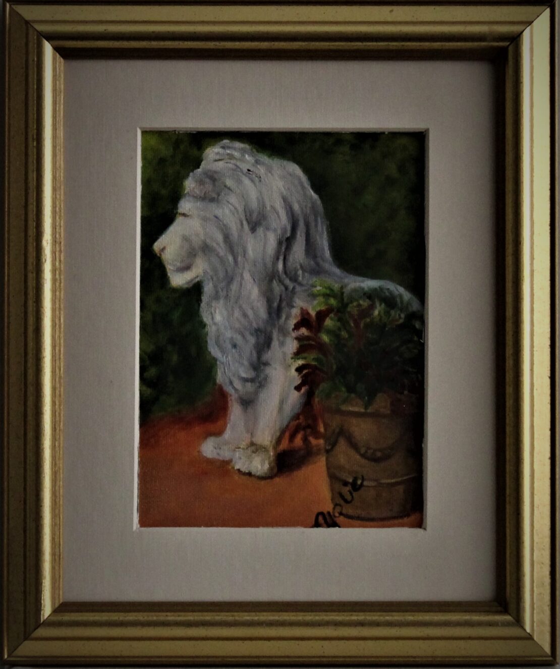 Stone Lion - Yolanda Clifton - 10'' x 12'' - Oil on Canvas