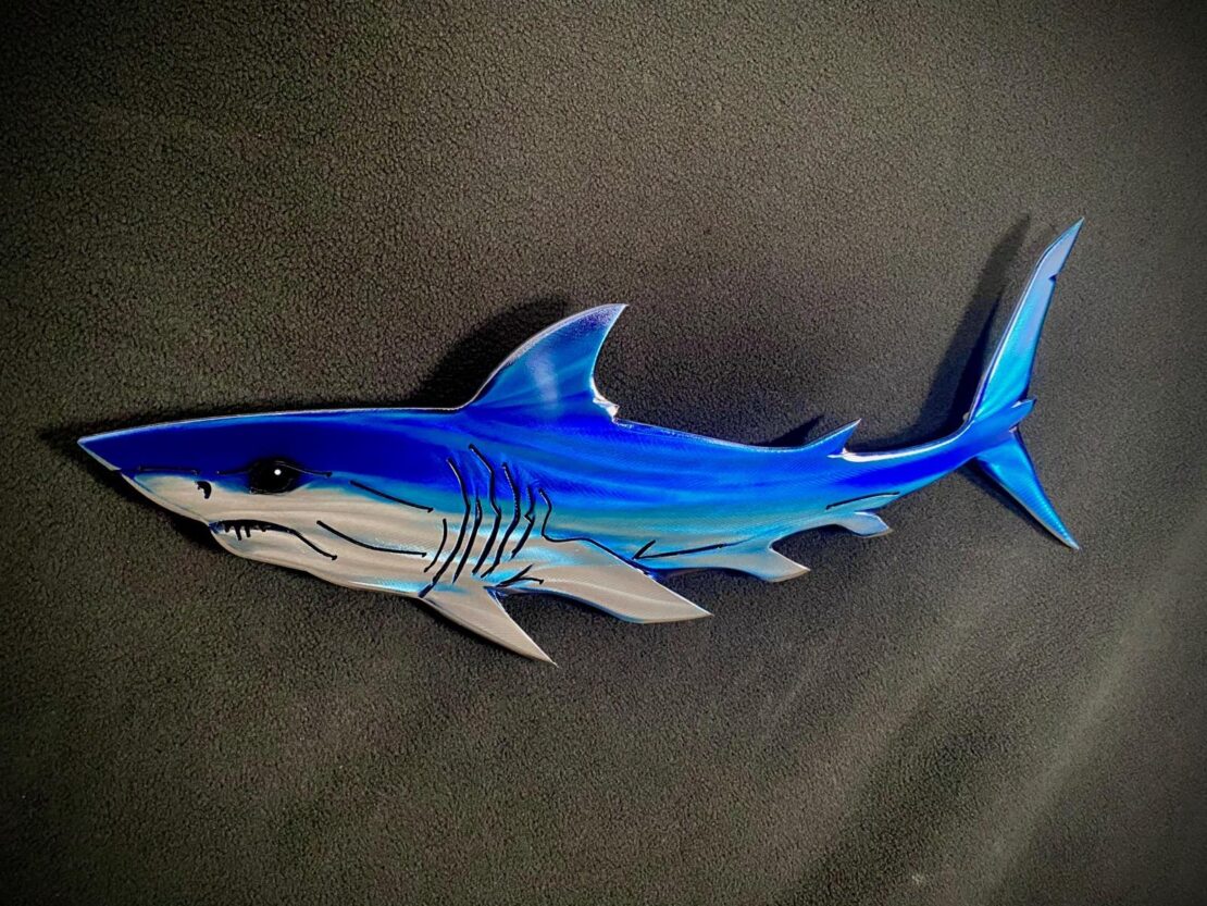 Mako Shark - Aaron Bialaszewski - 15" x 4" - Dyed Steel