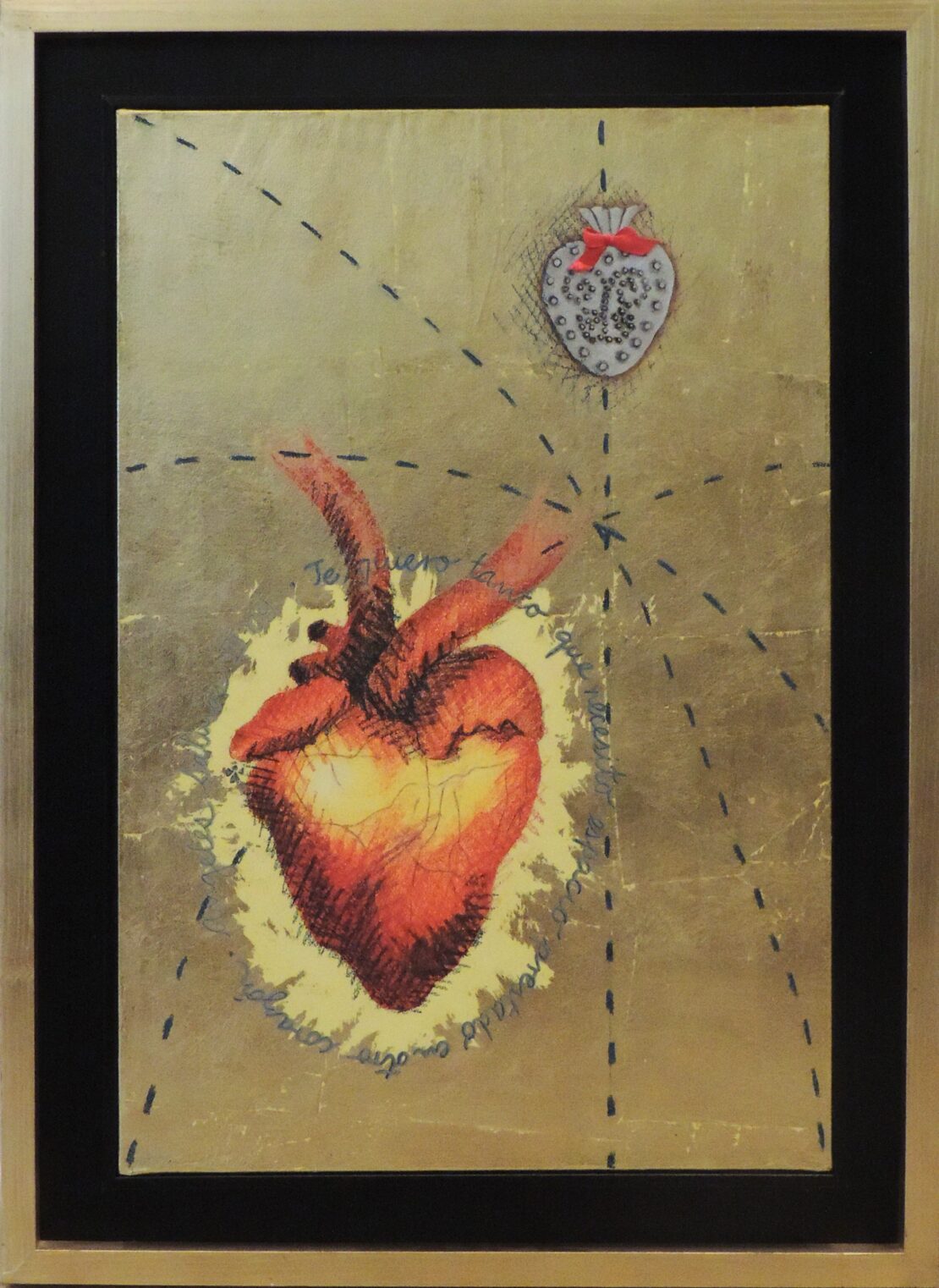 Two Hearts - Angeles Salinas - 21'' x 29'' - Mixed Media on Paper