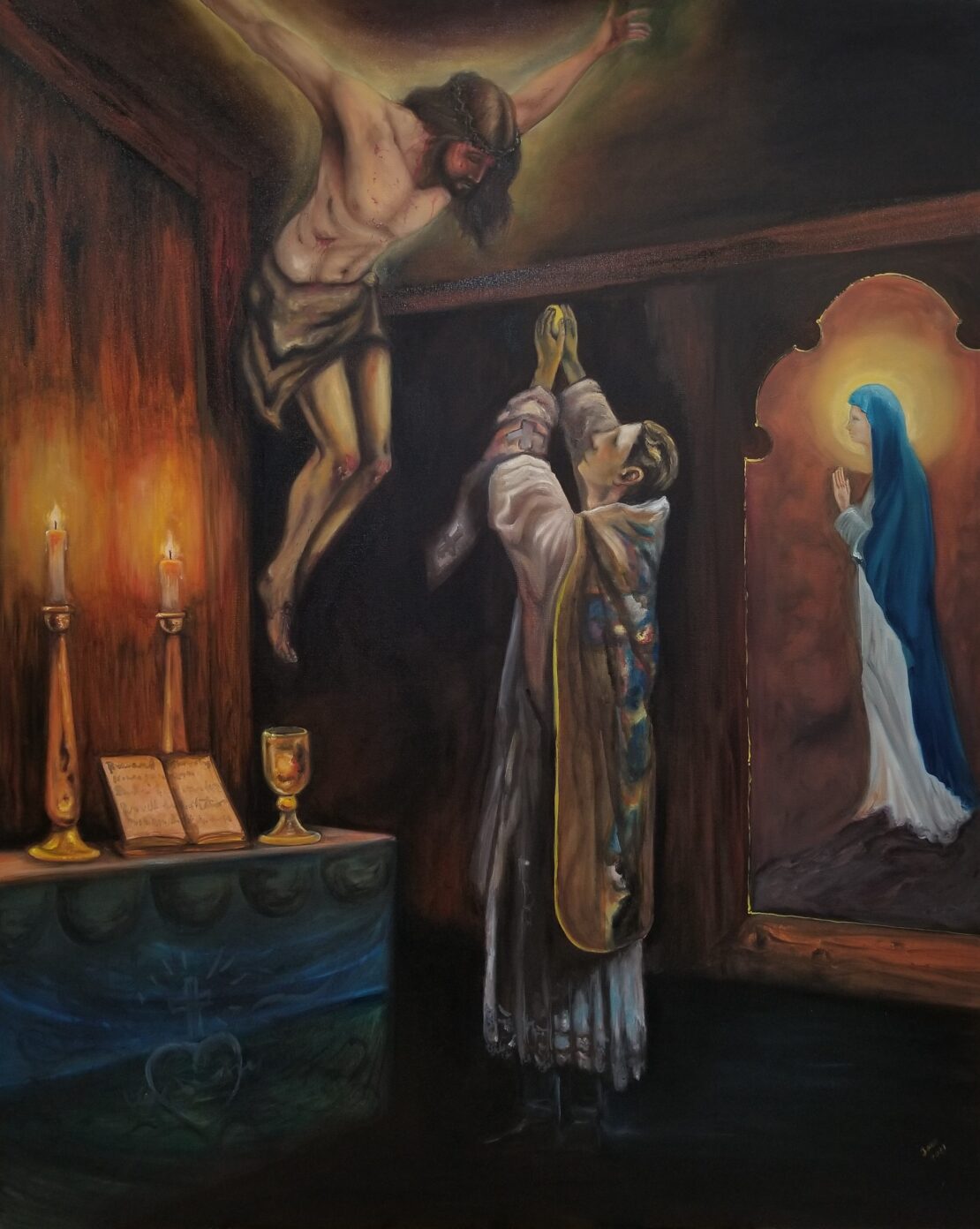 La Santa Misa - Joao Quiroz - 48" x 60" - Oil on Canvas