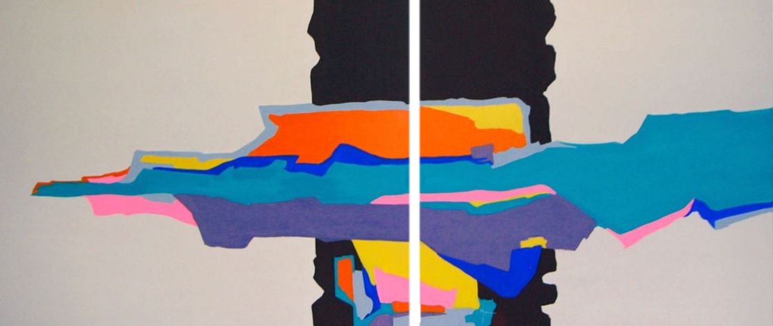 Fragmented Horizons II (Diptych) - JD Morera - 48" x 108" - Acrylic on Canvas