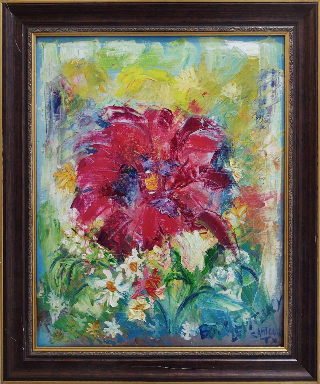 Flowers I - Boris Levitsky - 20" x 24" (framed) - Oil on Canvas