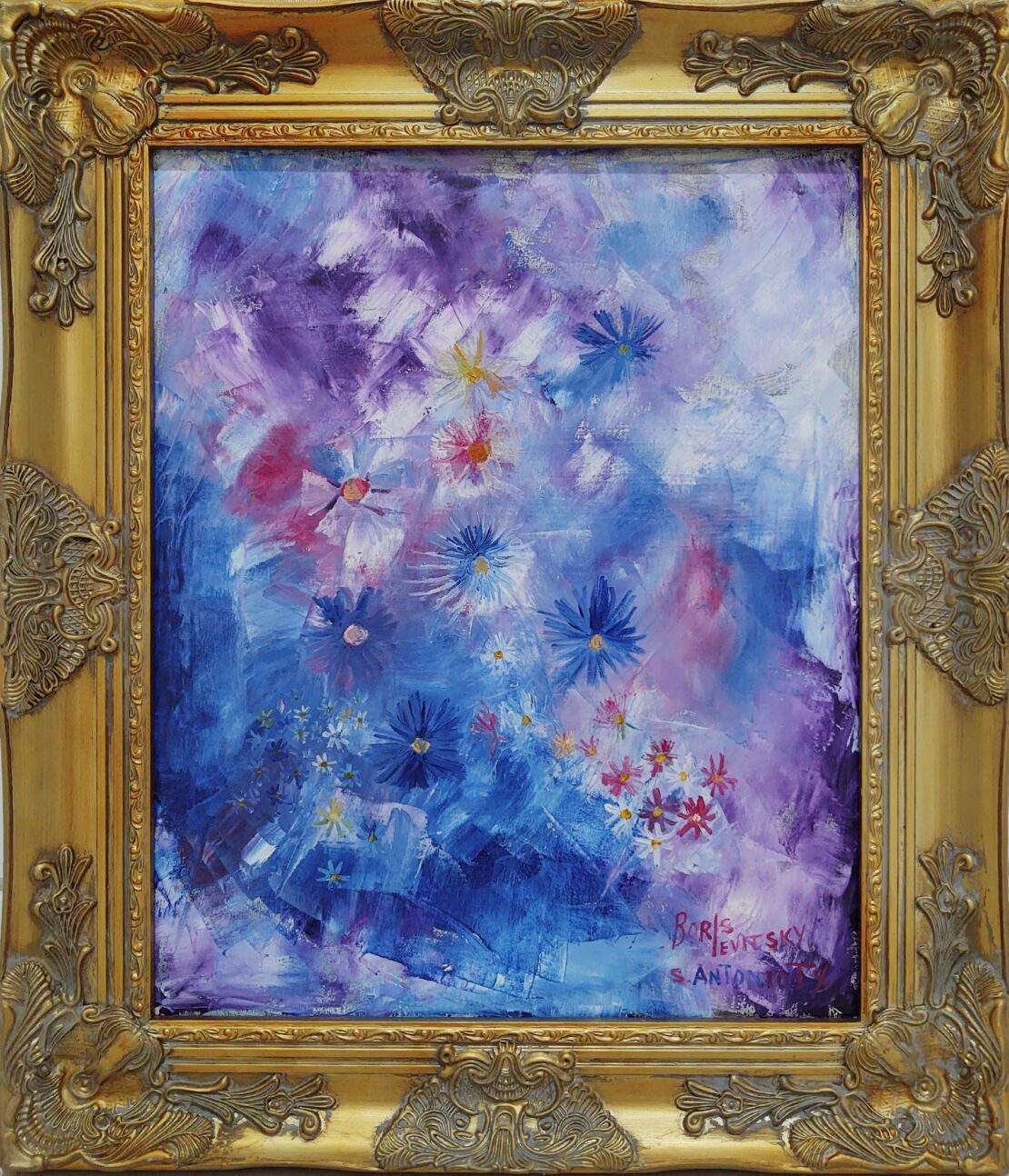 Flowers II - Boris Levitsky - 21" x 25" (framed) - Oil on Canvas