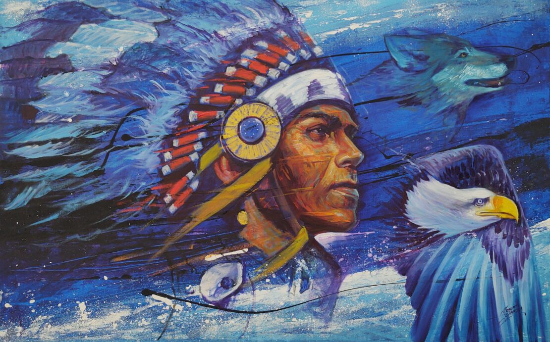 American Indian Soul - Robert Garza - 30” x 48” - Oil & Acrylic on Canvas