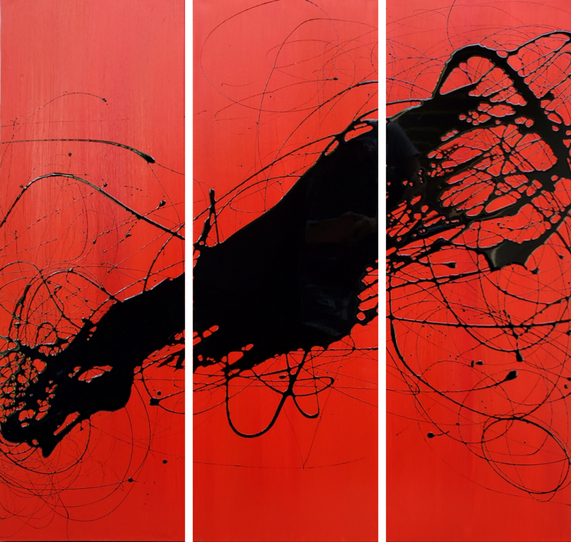 Divine Energy No. 4 (Triptych) - Kim Anguiano - 36" x 36" - Mixed Media on Canvas