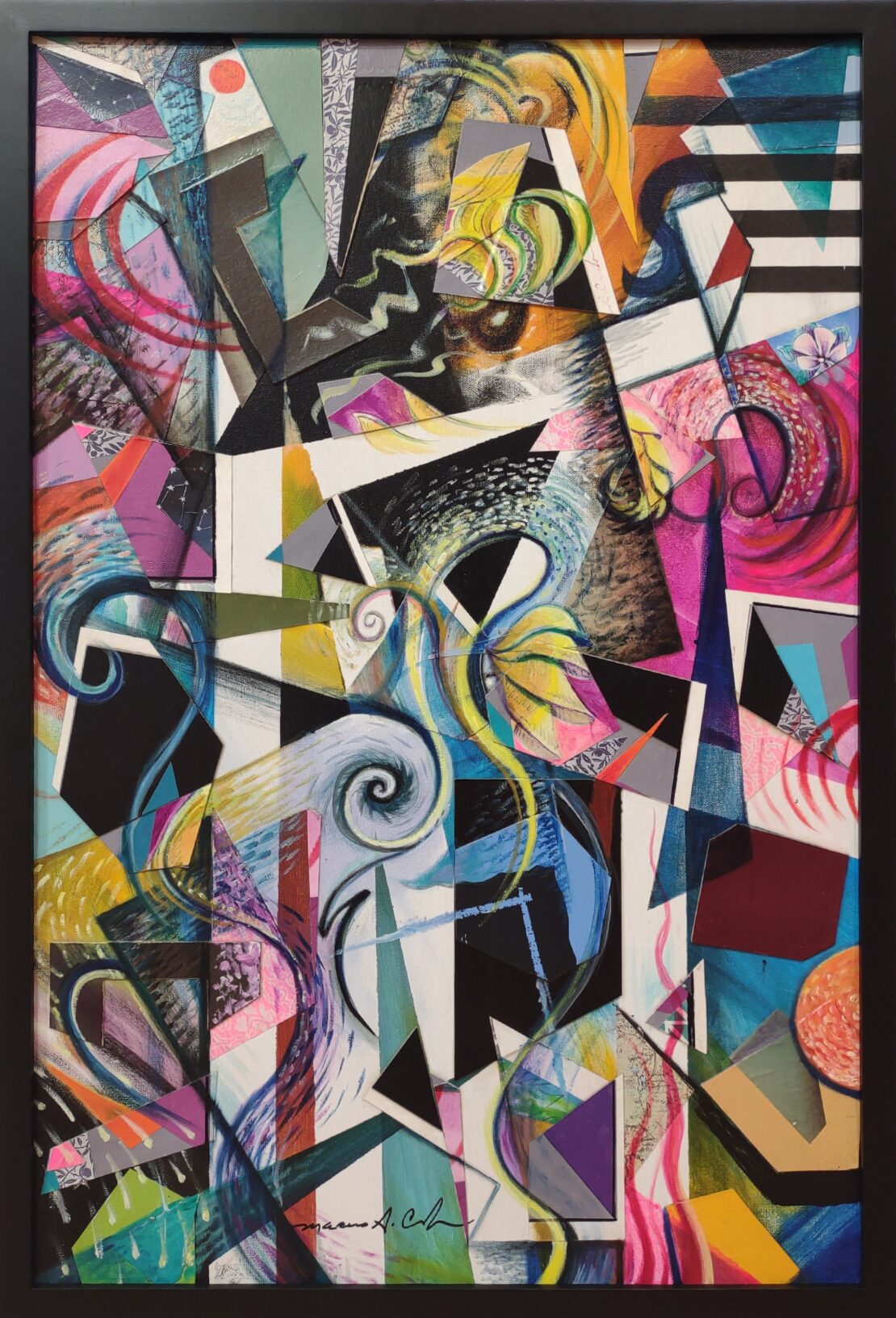 Jazz DNA (to Victory) - Marcus A. Cerda - 26"x38" - Mixed Media Collage on Canvas