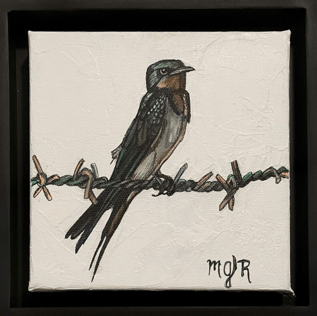 The Observer - Mary Jean Ruhnke - 8" x 8" - Mixed Media on Canvas