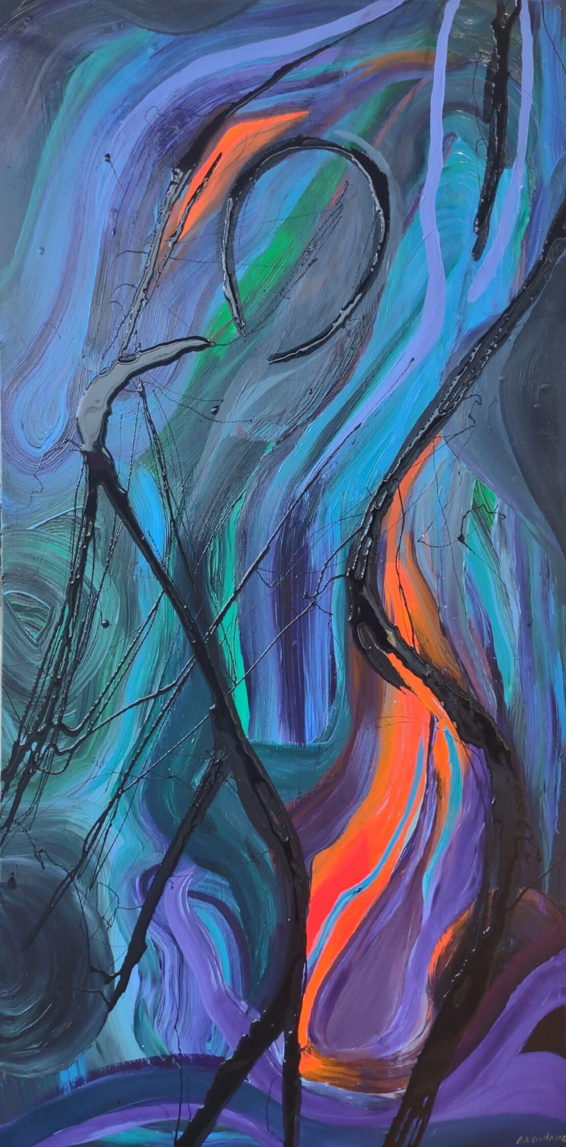 Dynamic Woman IV - Kim Anguiano - 24" x 48" - Mixed Media on Canvas