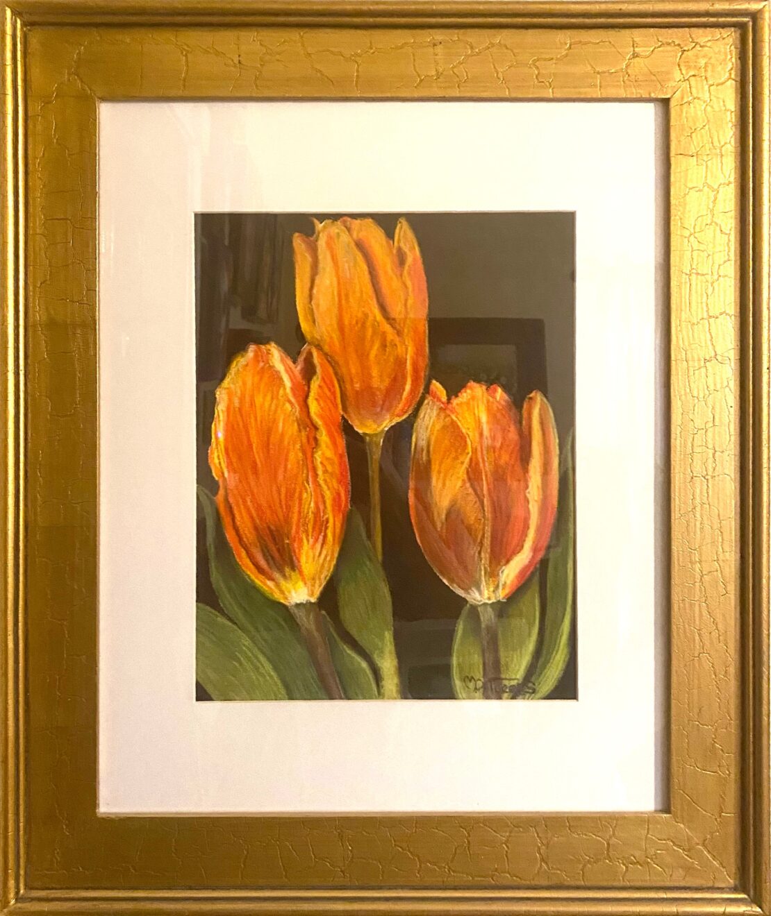 Fiery Tulips - Melissa A. Torres - 25" x 22" - Pastels on Paper