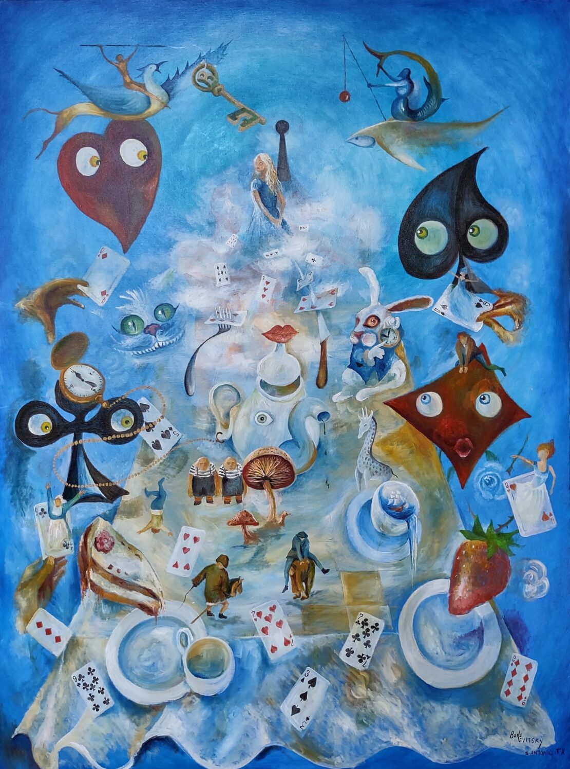 Alice In Wonderworld - Boris Levitsky - 36'' x 48'' - Oil on Canvas