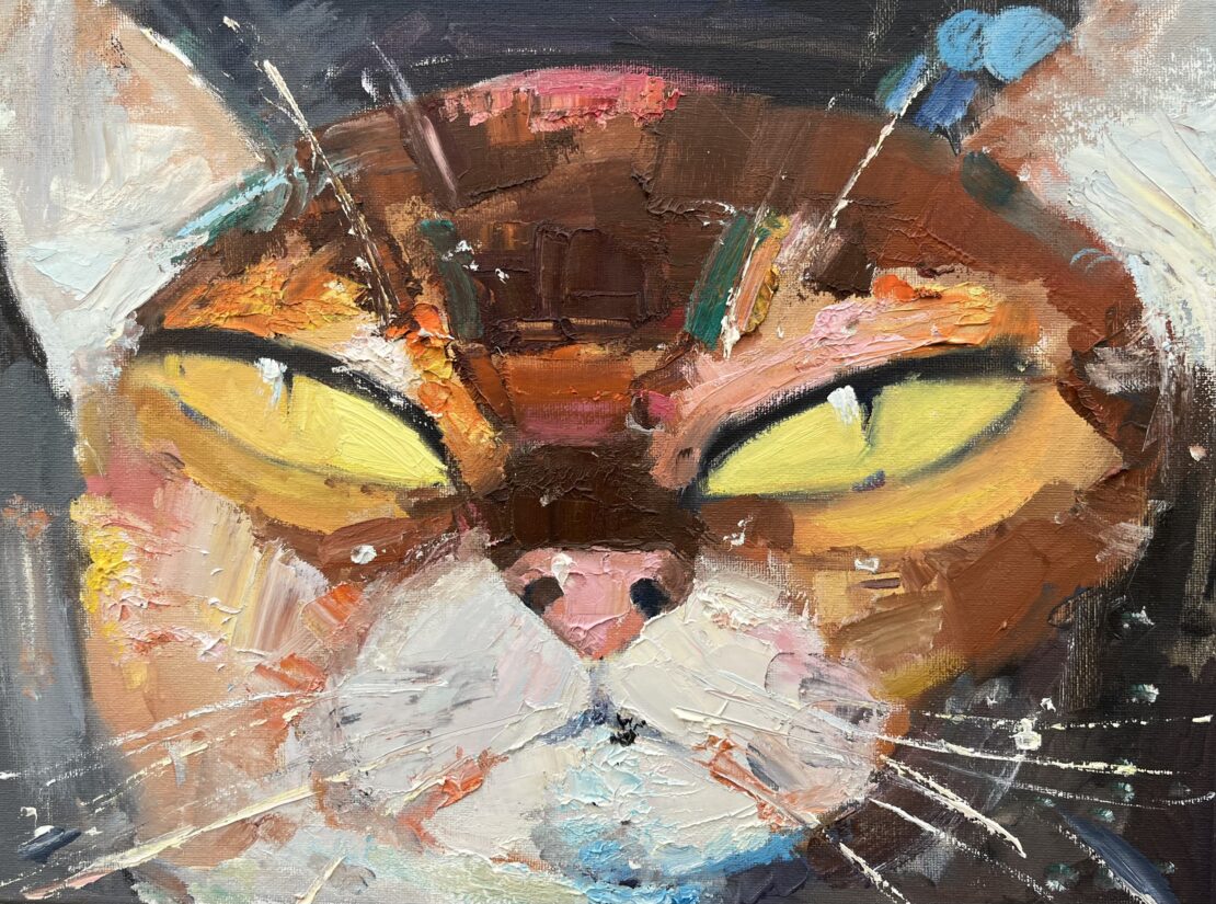 Southern Cat - Yevhenii Mosieiev - 12" x 16" - Oil on Canvas