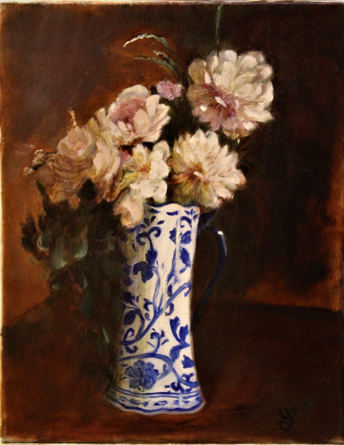 Flowers in a Pitcher - Yolanda Clifton - 11'' x 14'' - Oil on Canvas