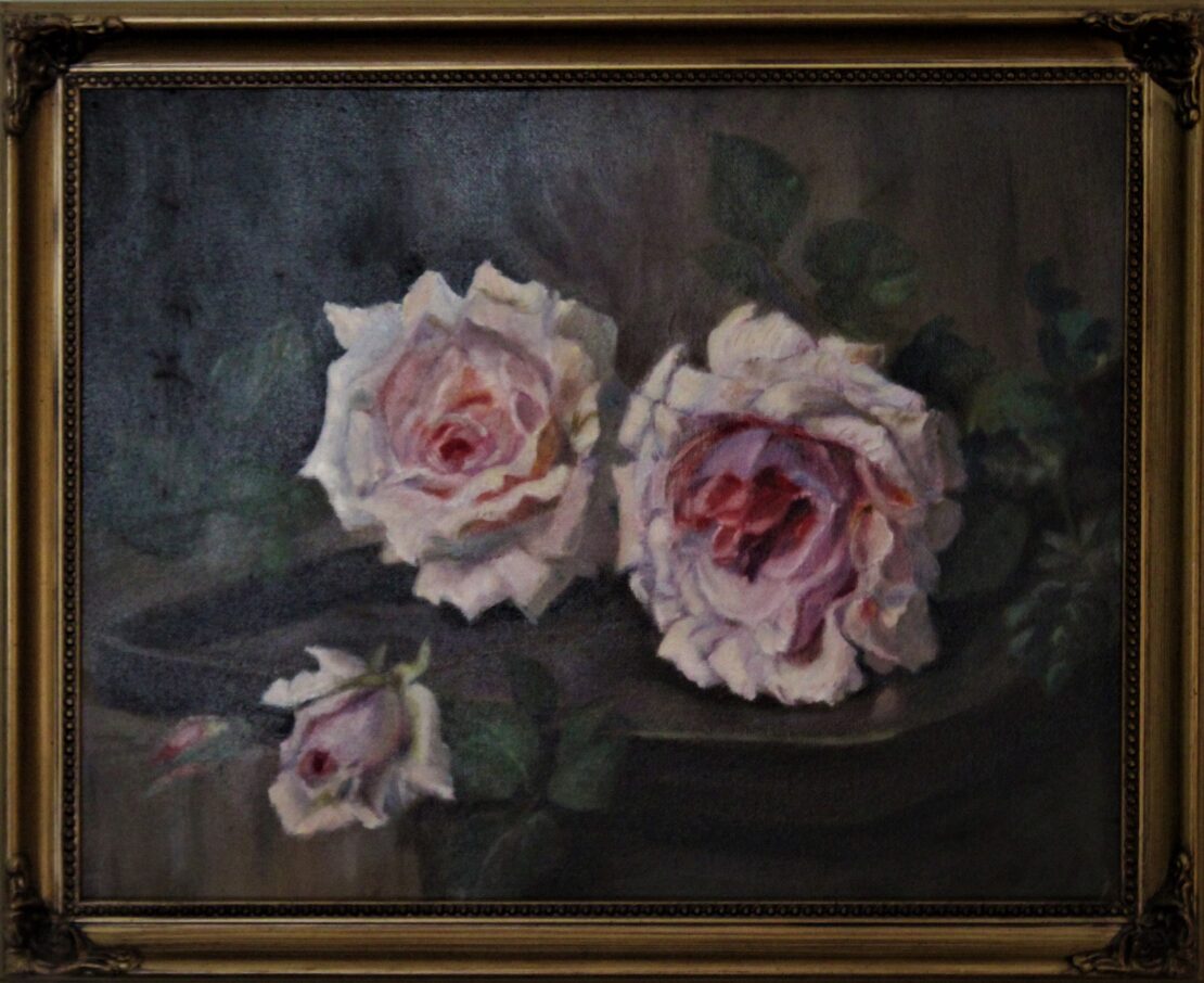 Roses (Copy of Fantin Latour 1836-1904) - Yolanda Clifton - 16'' x 13'' - Oil on Canvas