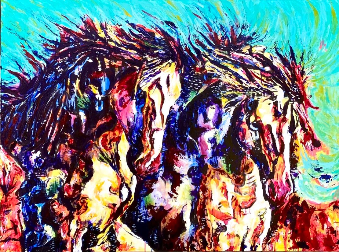 Wild Horses - Jose Antonio Ayala - 48" x 36" - Acrylic on Gallery Wrapped Canvas