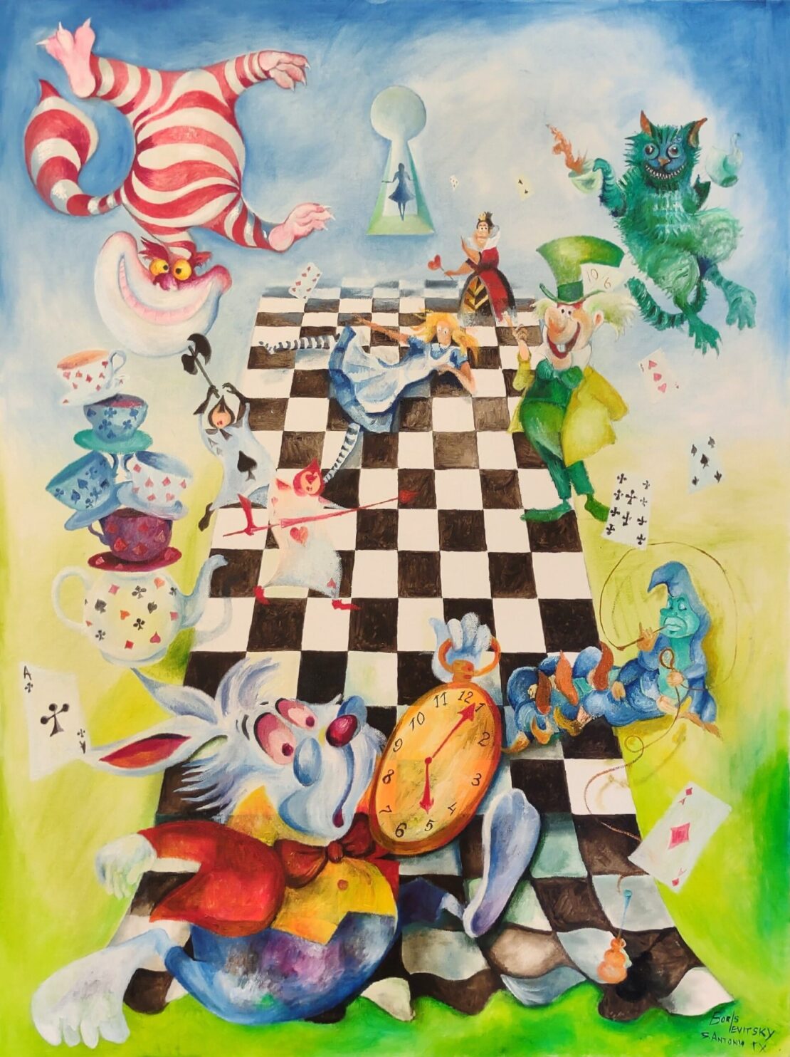 Alice In Wonderworld II - Boris Levitsky - 30'' x 40'' - Oil on Canvas