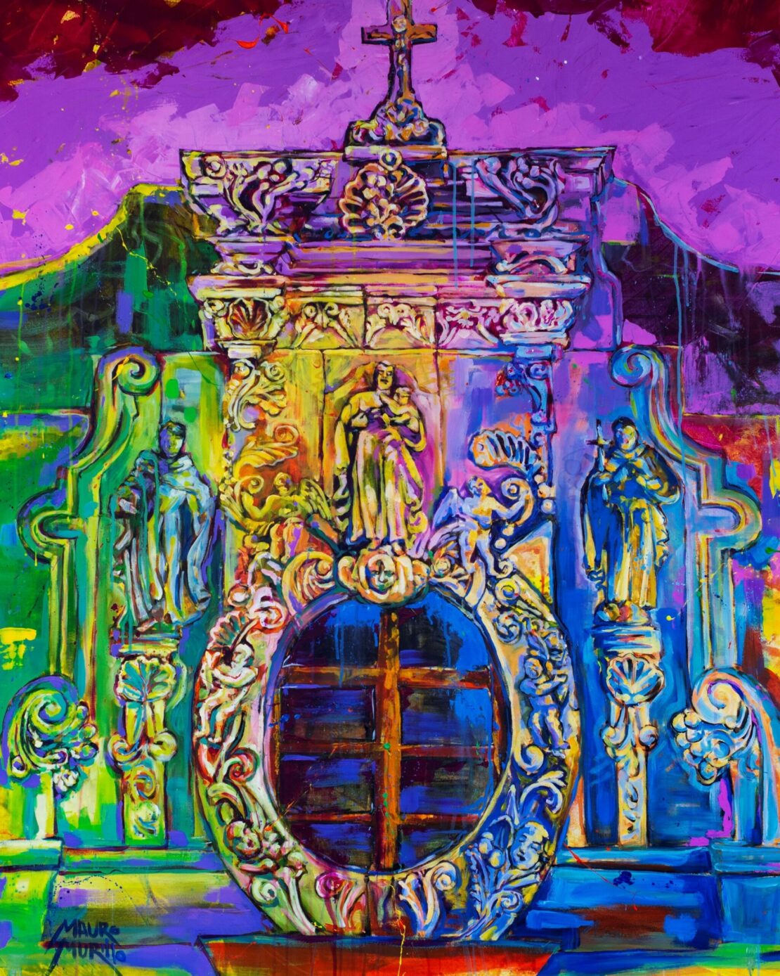 Mission San Jose Window - Mauro Murillo - 60" x 48" - Acrylic on Canvas