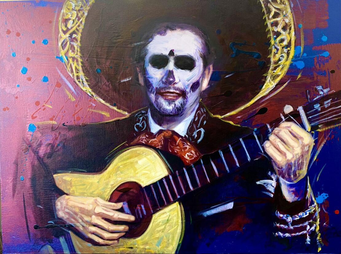 Mariachi Serenata - Robert Garza - 40" x 30" - Mixed Media on Canvas