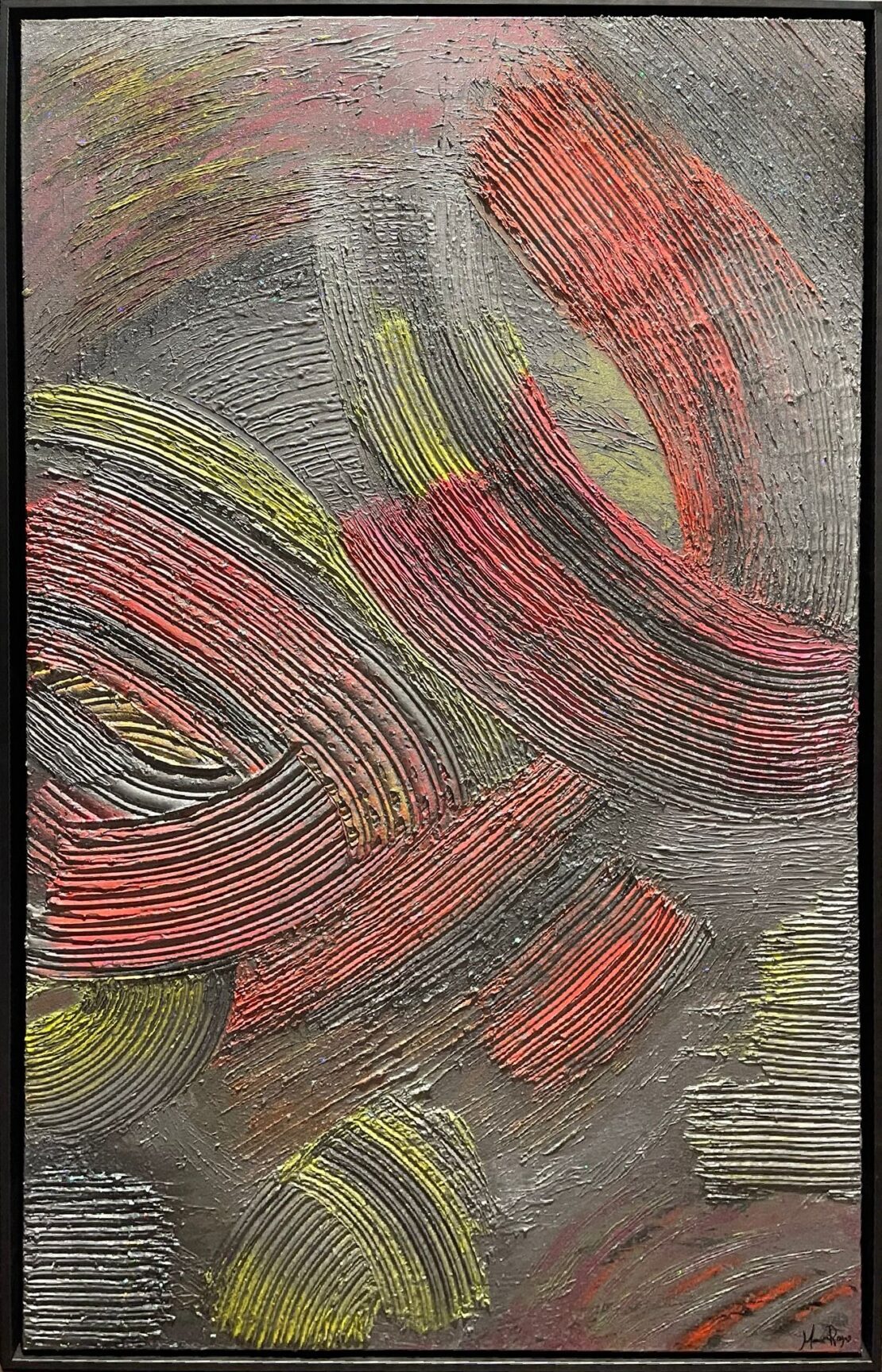 Neon Lights - Monic Reyes - 31 1/5'' x 49 1/4'' - Mixed Media on Canvas