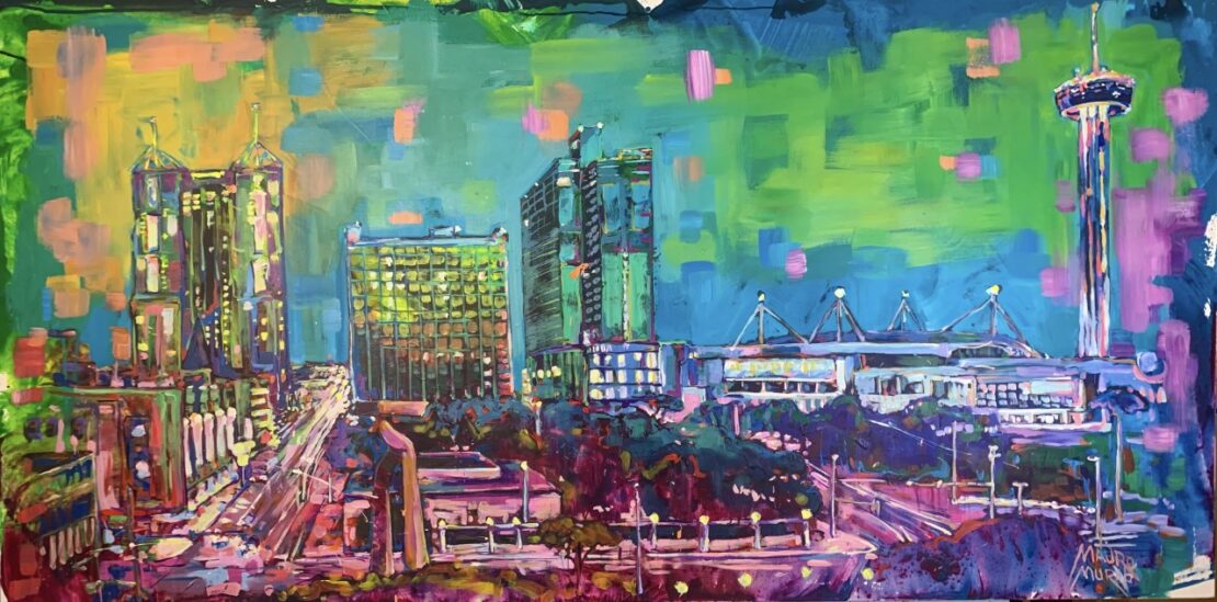 SA Cityscape - Mauro Murillo - 36" x 72" - Acrylic on Canvas