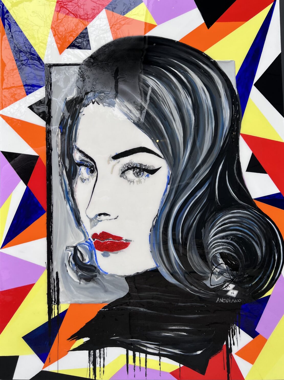 Glamour no. 1 - Sophia Loren - Kim Anguiano & Mike Nesloney - 36" x 48" - Mixed Media on Canvas