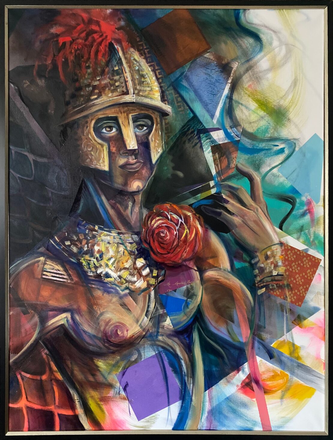 The Guardian - Marcus A. Cerda - 49" x 37" - Mixed Media on Canvas