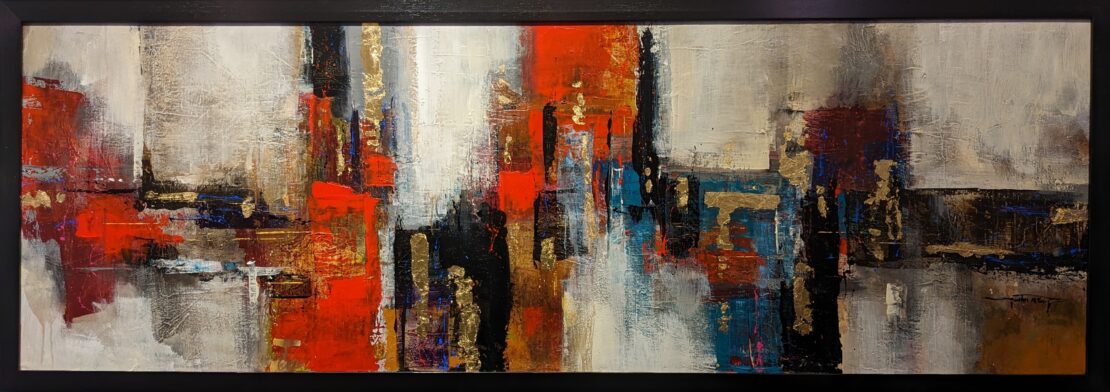 Scarlet Reflection - Justin McHenry - 26.25" x 74.5" - Acrylic on Canvas