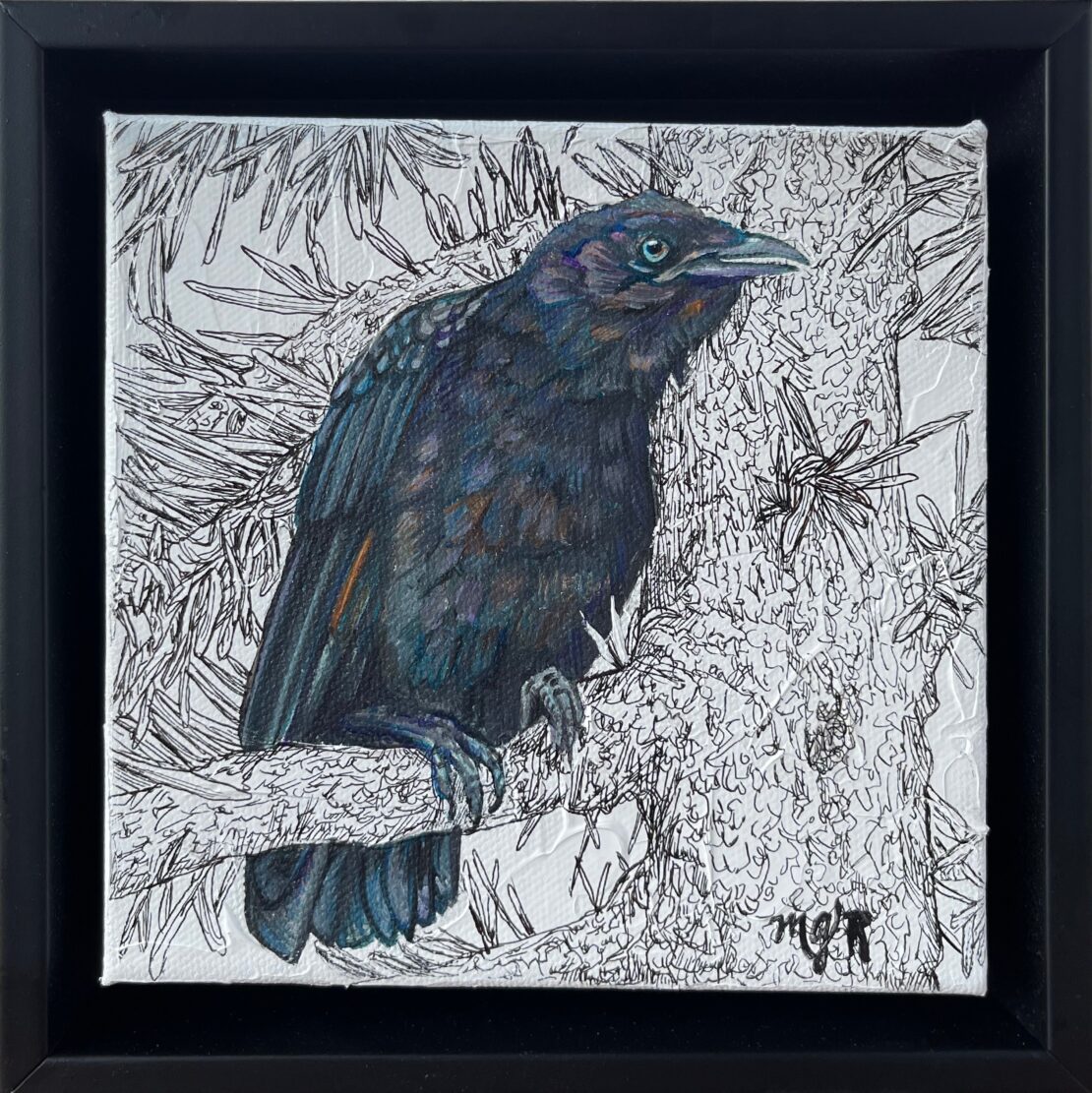 Better Than A Pinecone - Mary Jean Ruhnke - 7" x 7" - Mixed Media on Canvas